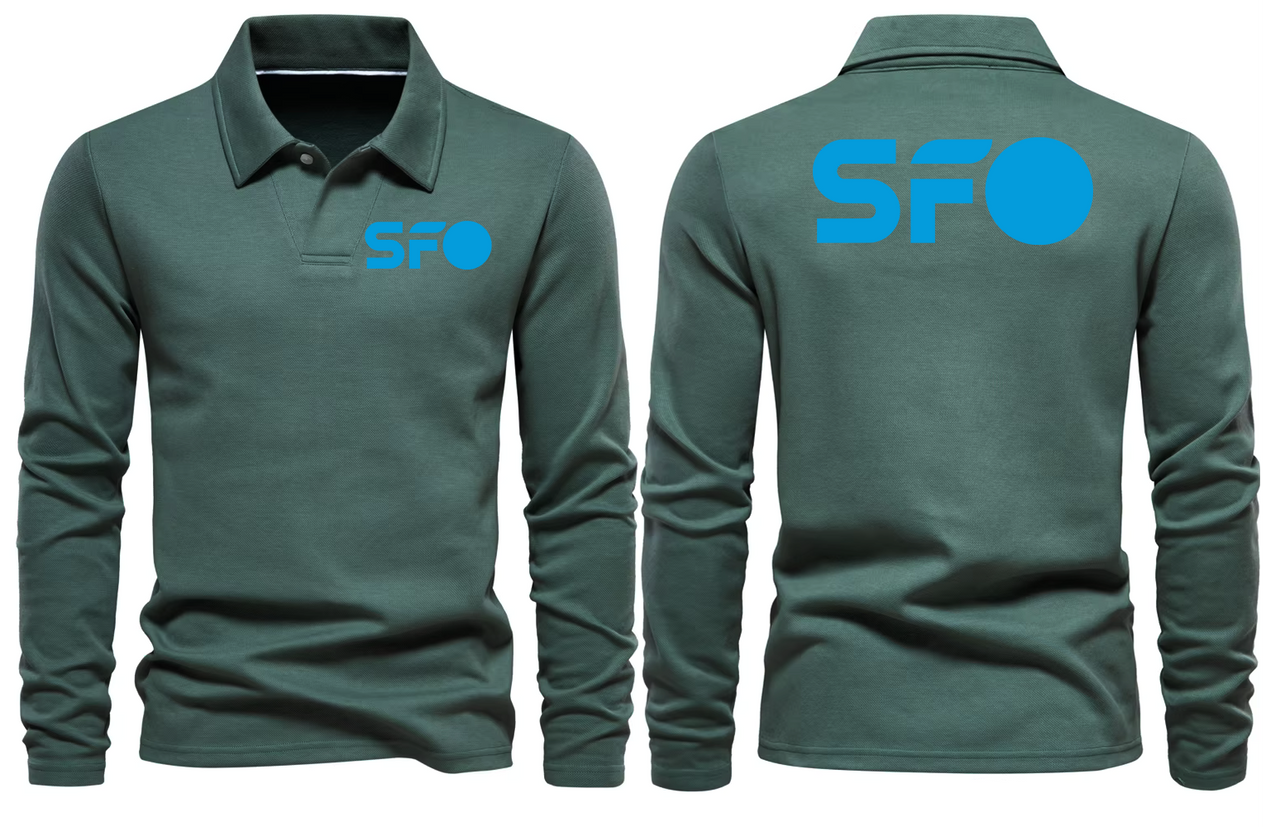 SFO AIRPORT LONG SLEEVE  POLO