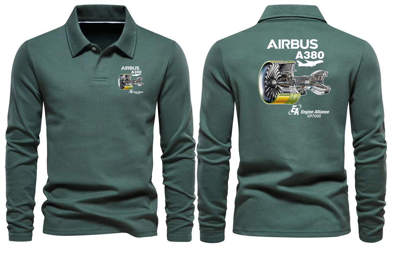 AIRBUS A380  ENGINE LONG SLEEVE  POLO
