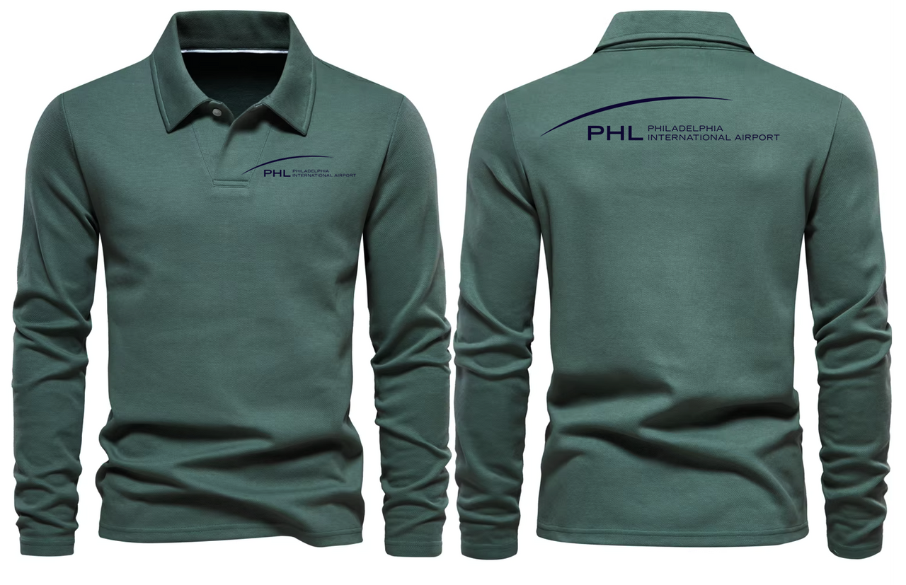 PHL AIRPORT LONG SLEEVE  POLO