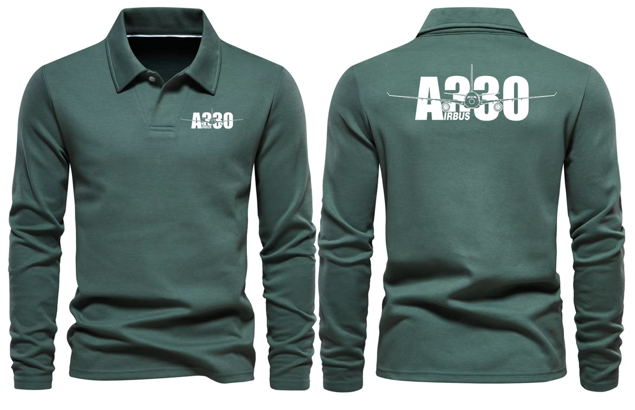 AIRBUS 330 LONG SLEEVE  POLO