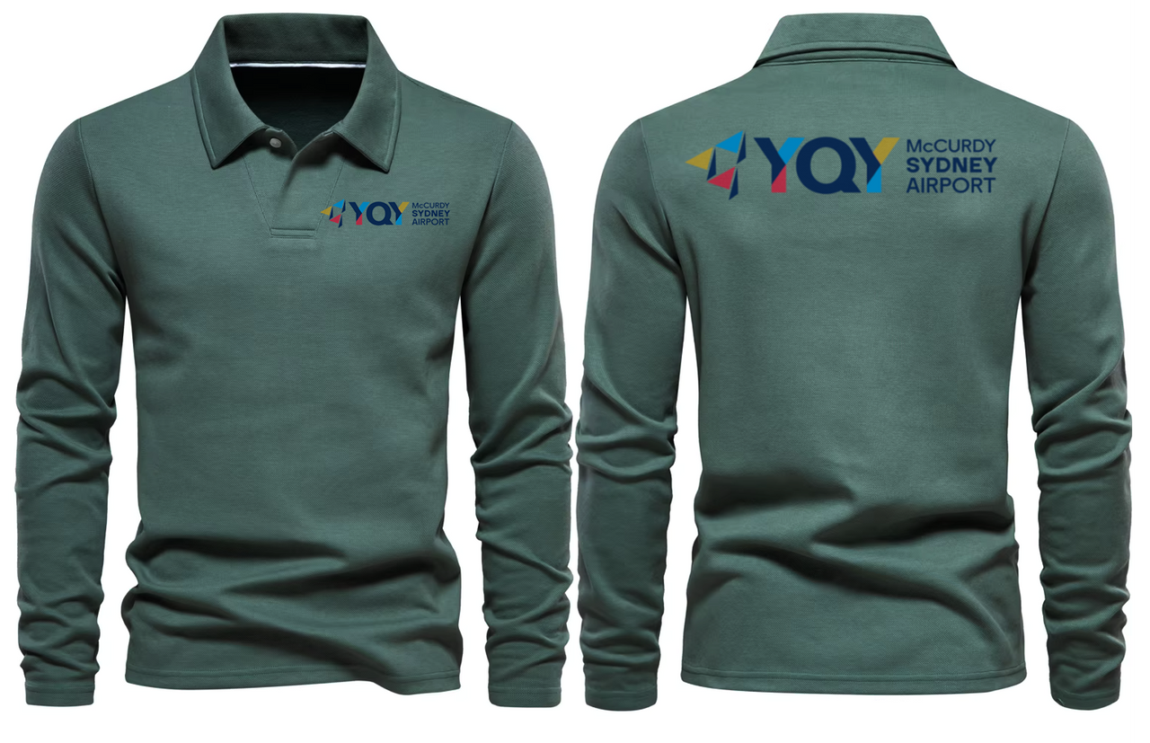 YQY AIRPORT LONG SLEEVE  POLO