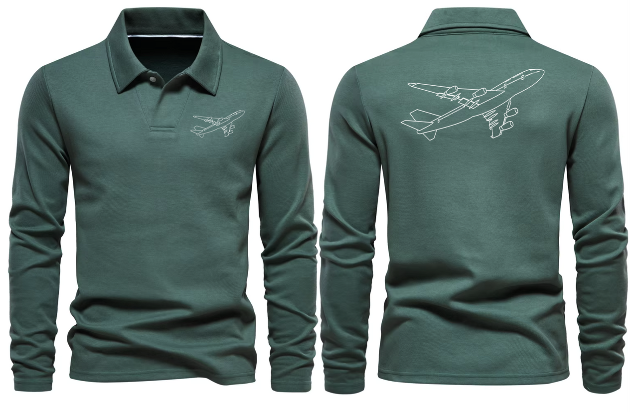 BOEING 747 LONG SLEEVE  POLO