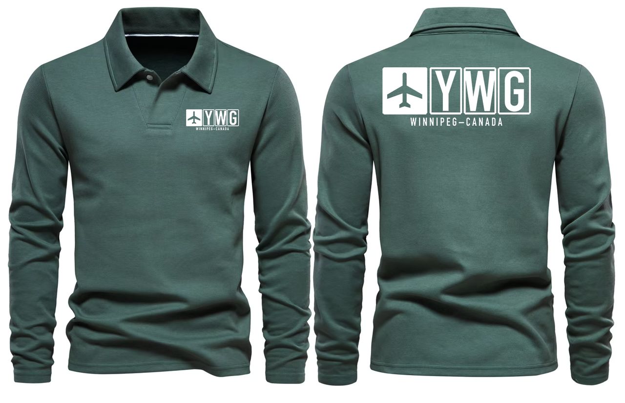 YWG AIRPORT LONG SLEEVE POLO