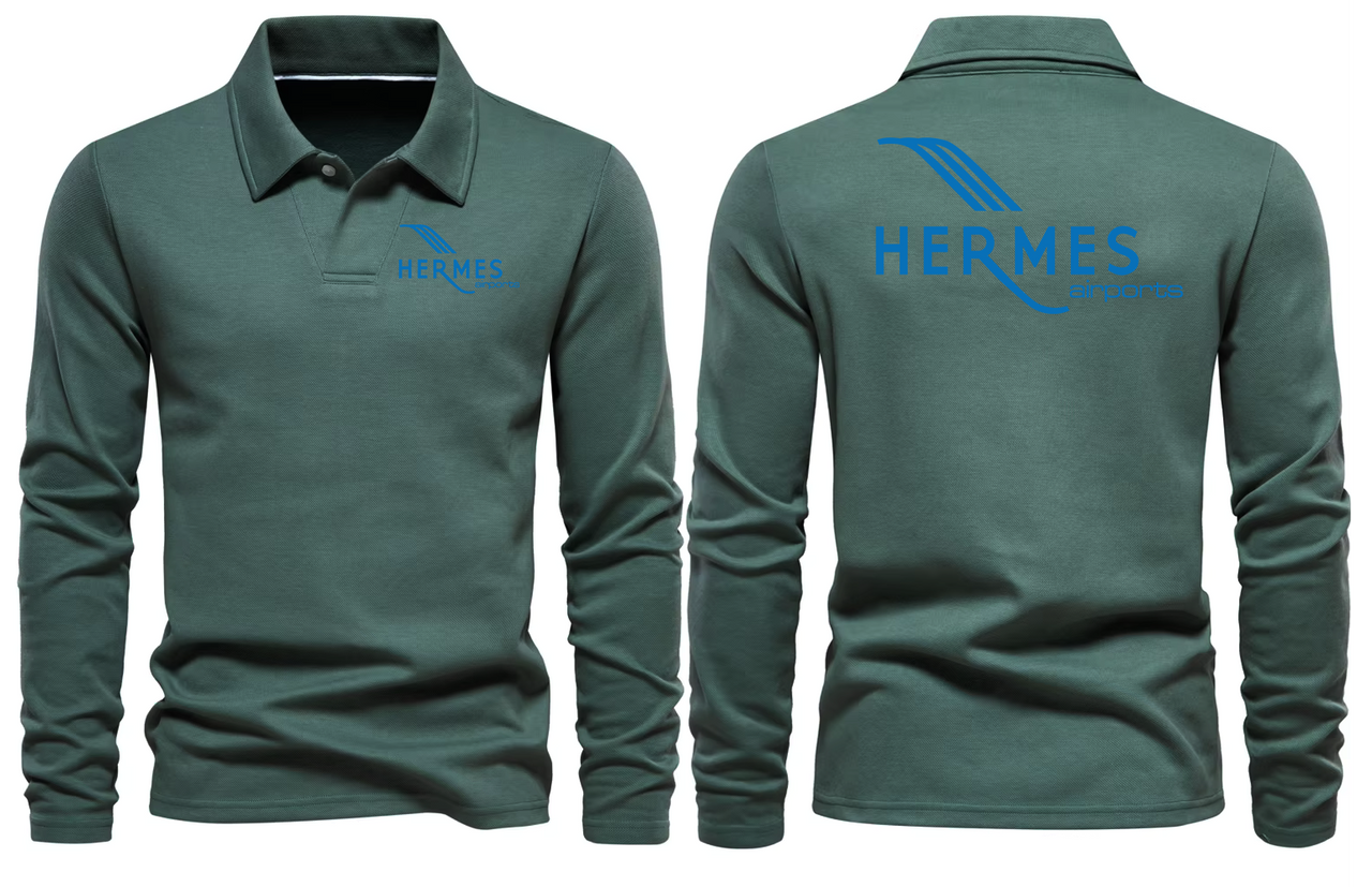 HERMES AIRPORT LONG SLEEVE  POLO