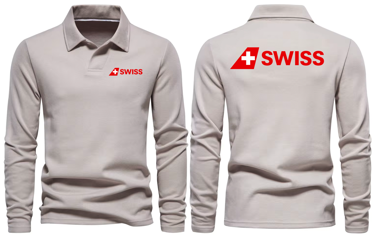 SWISS AIRLINES LONG SLEEVE  POLO