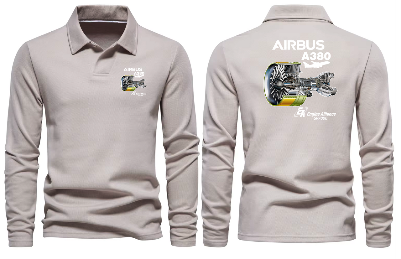 AIRBUS A380  ENGINE LONG SLEEVE  POLO