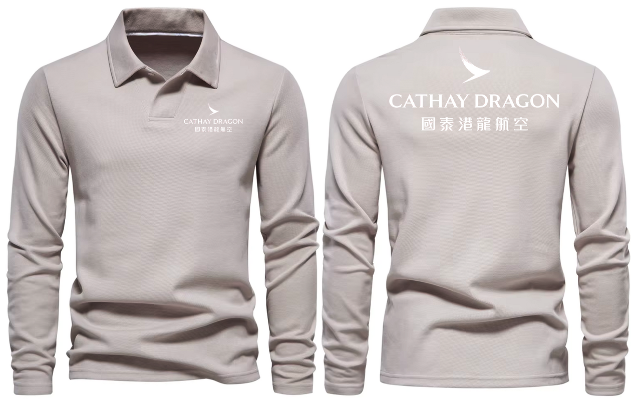 CATHAY DRAGON AIRLINES LONG SLEEVE  POLO