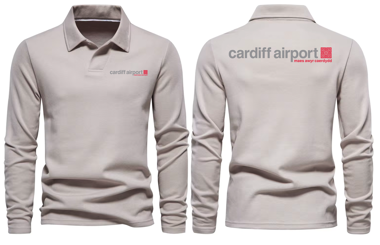 CARDIFF AIRPORT LONG SLEEVE  POLO