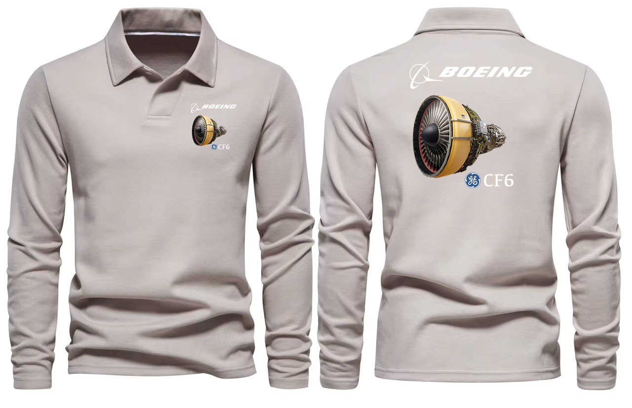 BOEING CF6 LONG SLEEVE  POLO
