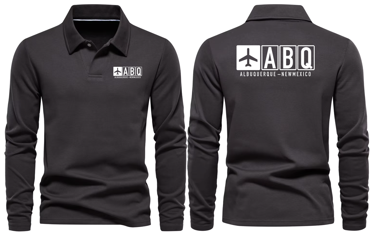 ABQ AIRPORT LONG SLEEVE POLO