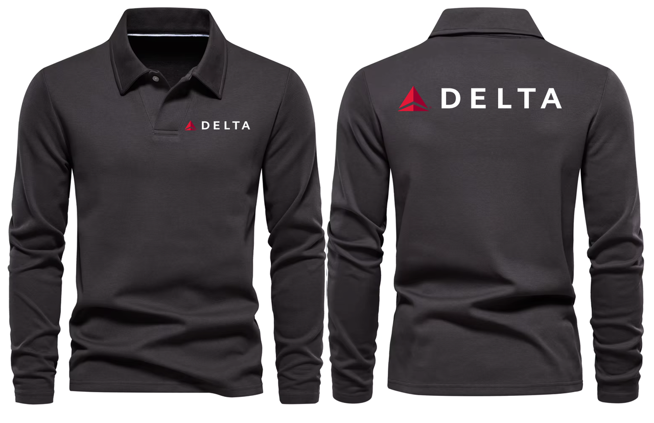 DELTA AIRLINES LONG SLEEVE  POLO