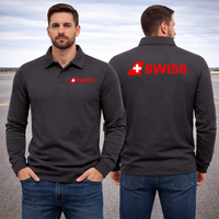 Thumbnail for SWISS AIRLINES LONG SLEEVE  POLO
