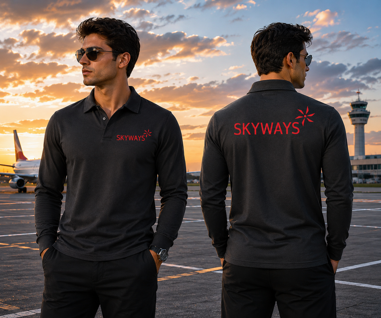 SKY WAYS LONG SLEEVE  POLO