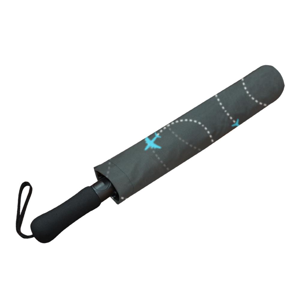 AIRCRAFT DESTINATIONS DARK SEAMLESS BACKGROUND. SEMI-AUTOMATIC FOLDABLE UMBRELLA (MODEL U05) e-joyer