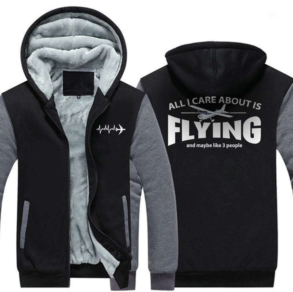 ALL I CARE ABOUT IS FLYING AND MAYBE LIKE 3 PEOPLE ZIPPER SWEATER THE AV8R