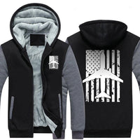 Thumbnail for B737 AIRLINER DISTRESSED AMERICAN FLAG DESIGNED ZIPPER SWEATER THE AV8R