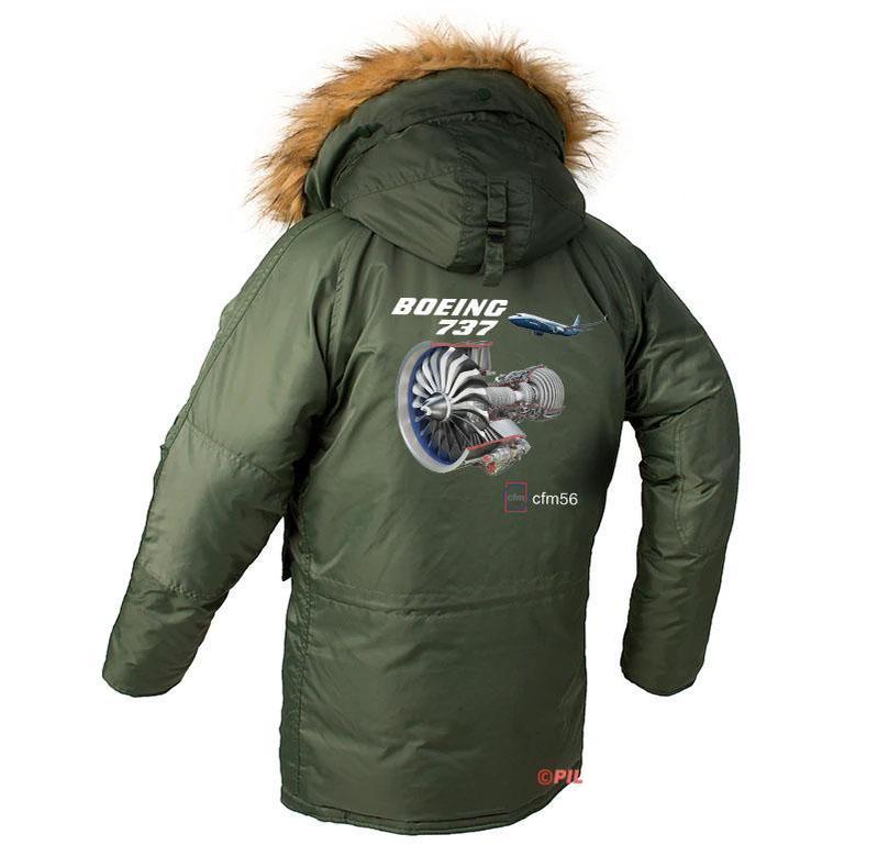 B737 CFM56 DESIGNED WINTER N3B PUFFER COAT THE AV8R