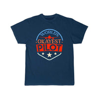 Thumbnail for Worlds Okayest Pilot American Flag Navigation T-SHIRT THE AV8R