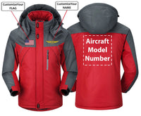 Thumbnail for CUSTOM NAME, FLAG AND AIRCRAFT MODEL NUMBER DESIGNED WINDBREAKER JACKET THE AV8R