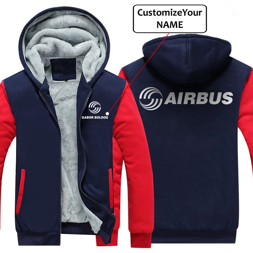 CUSTOM NAME WITH AIRBUS  LOGO DESIGNED ZIPPER SWEATERS THE AV8R