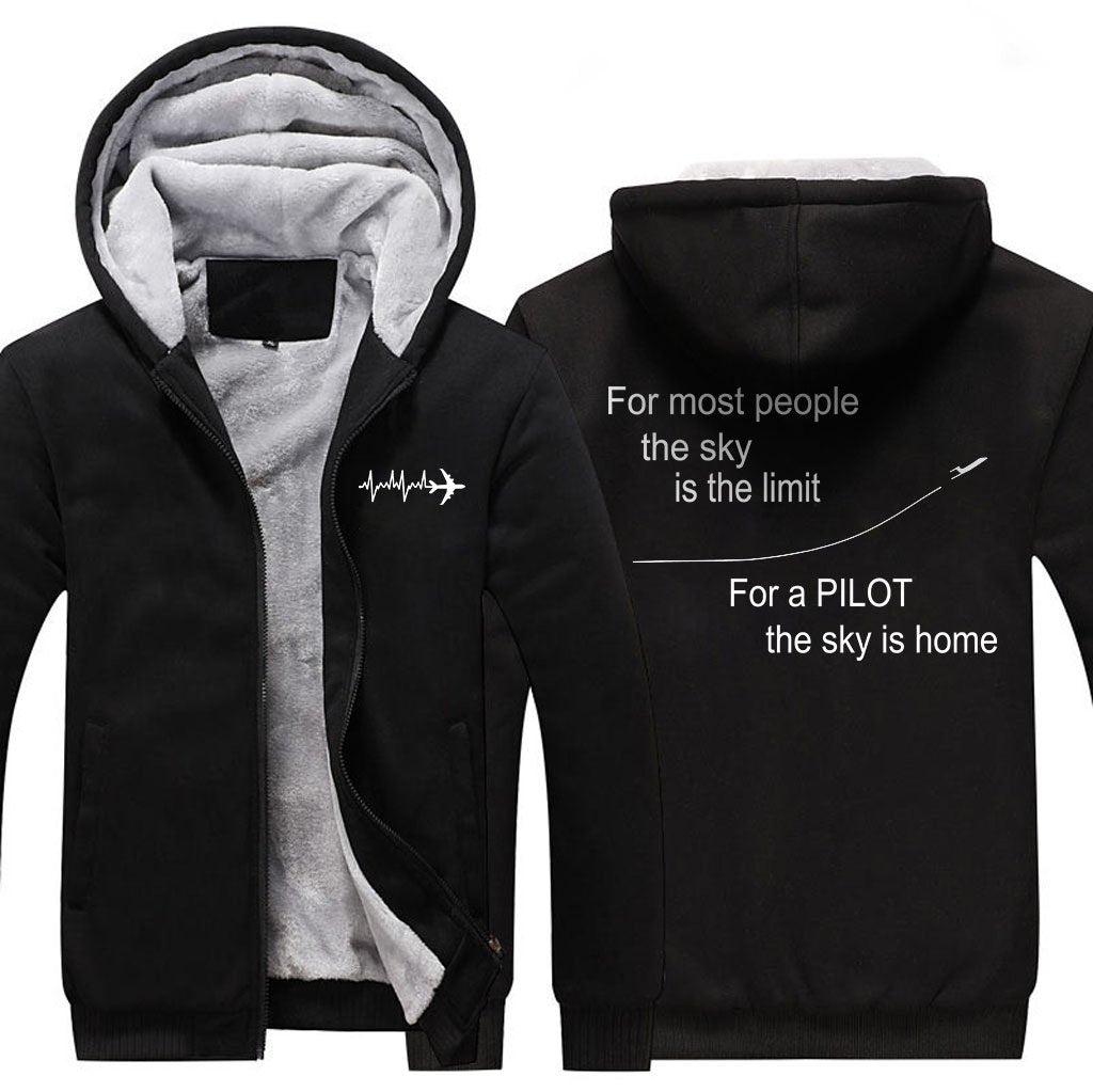 FOR MOST PEOPLE THE SKY IS THE LIMIT FOR A THE SKY IS HOME ZIPPER SWEATER THE AV8R