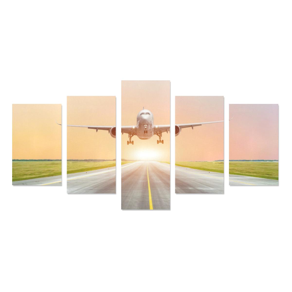 LARGE PASSENGER PLANE TAKE OFF FROM THE RUNWAY BEF CANVAS PRINT SETS C (NO FRAME) THE AV8R