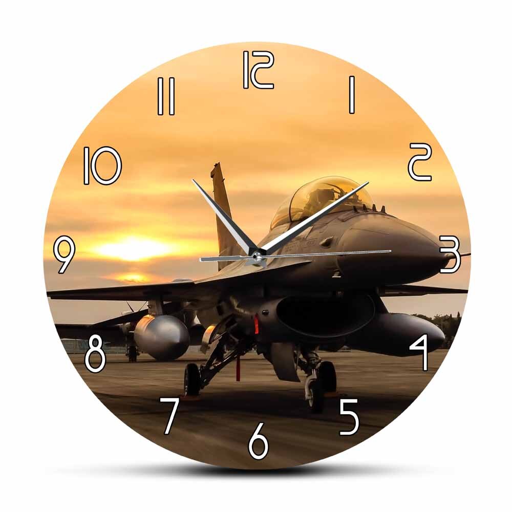 F16 FALCON FIGHTER JET AIRCRAFT PLANE WALL CLOCK THE AVIATOR