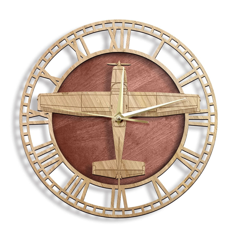 CESSNA 182 SKYLANE WOODEN WALL CLOCK THE AVIATOR