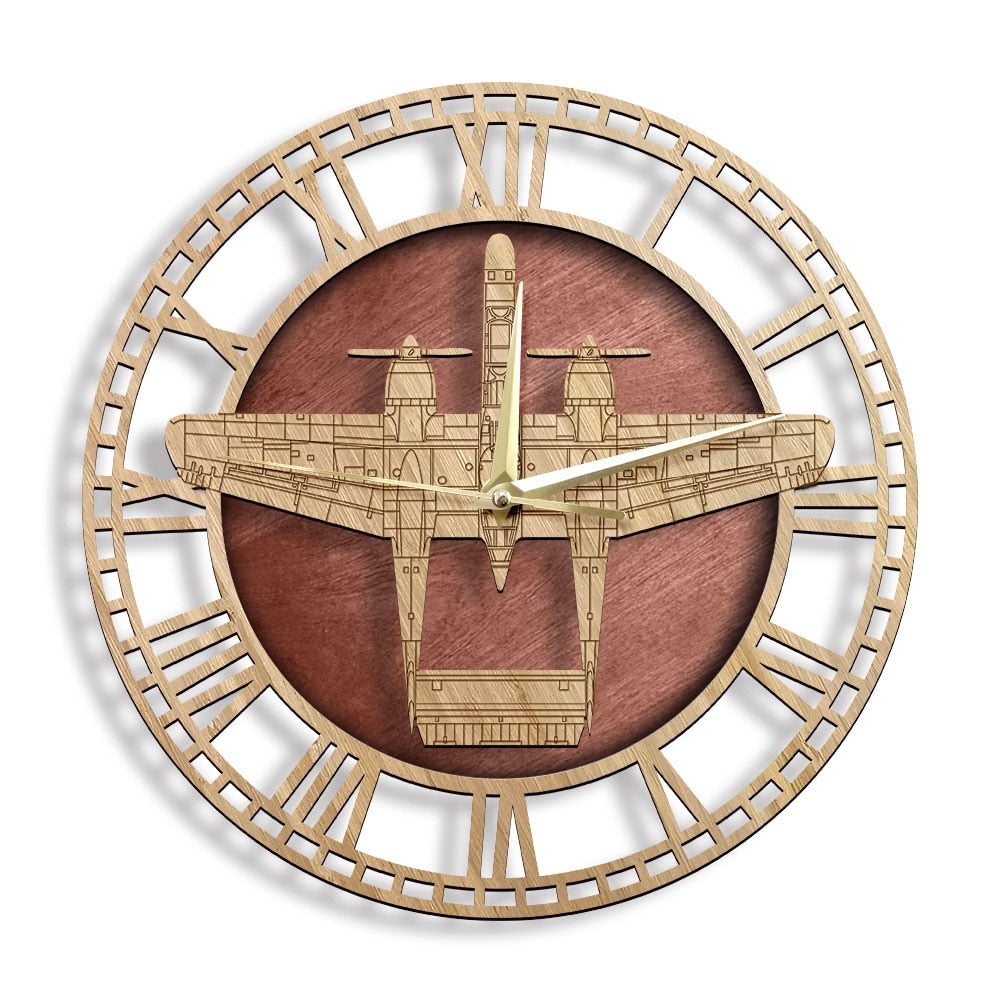 P-61 BLACK WIDOW AIRPLANE MODEL WOODEN WALL CLOCK THE AVIATOR