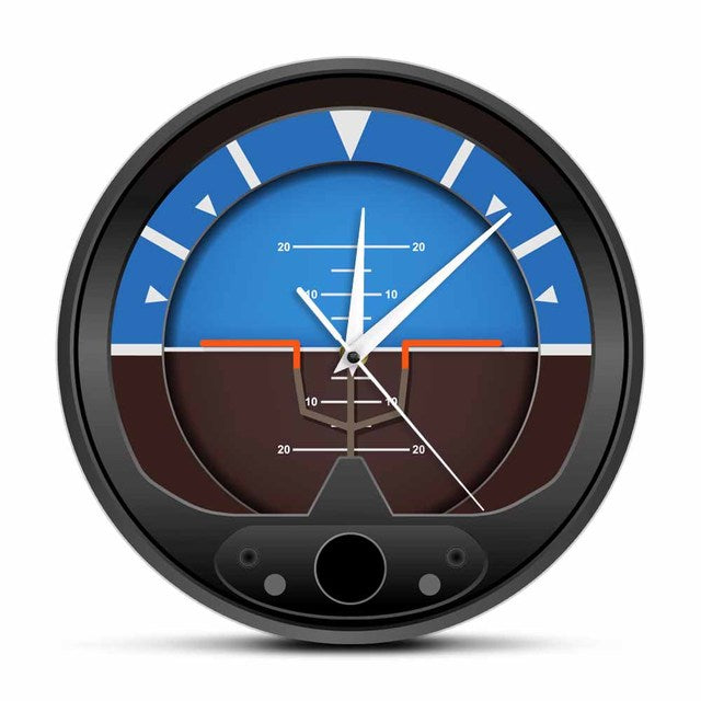 Aircraft Attitude Indicator Silent Non Ticking Wall Clock Flight Instrument Home Décor Wall Watch Pilots Art Décor Modern Clock AV8R