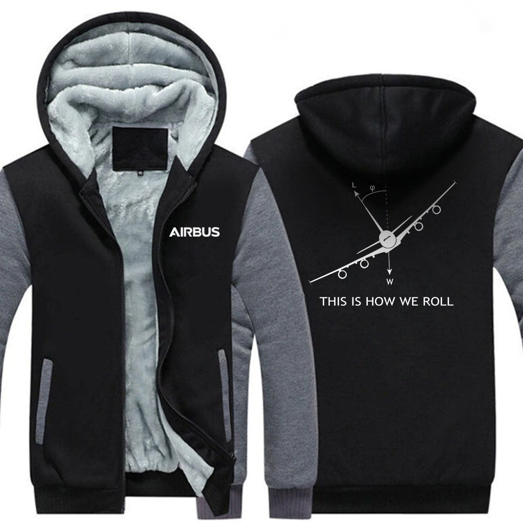 THIS IS HOW WE ROLL AIRBUS A380 DESIGNED ZIPPER SWEATERS THE AV8R
