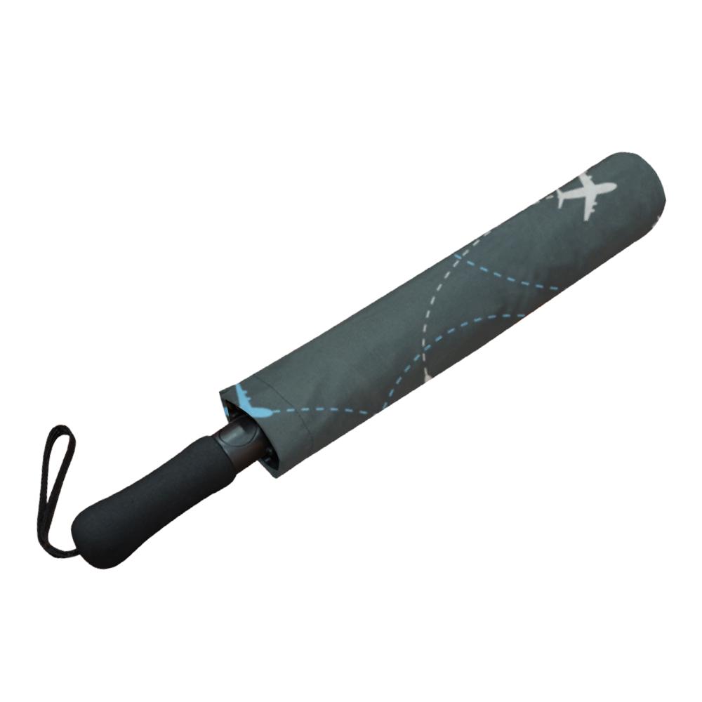 TRAVEL AROUND THE WORLD AIRPLANE ROUTE SEMI-AUTOMATIC FOLDABLE UMBRELLA (MODEL U05) e-joyer
